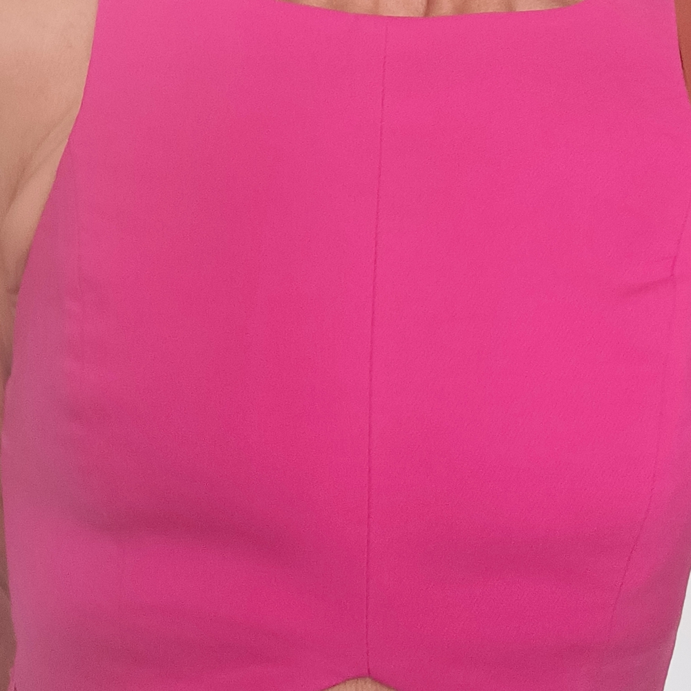 Vibrant Pink Sleeveless Cropped Top
